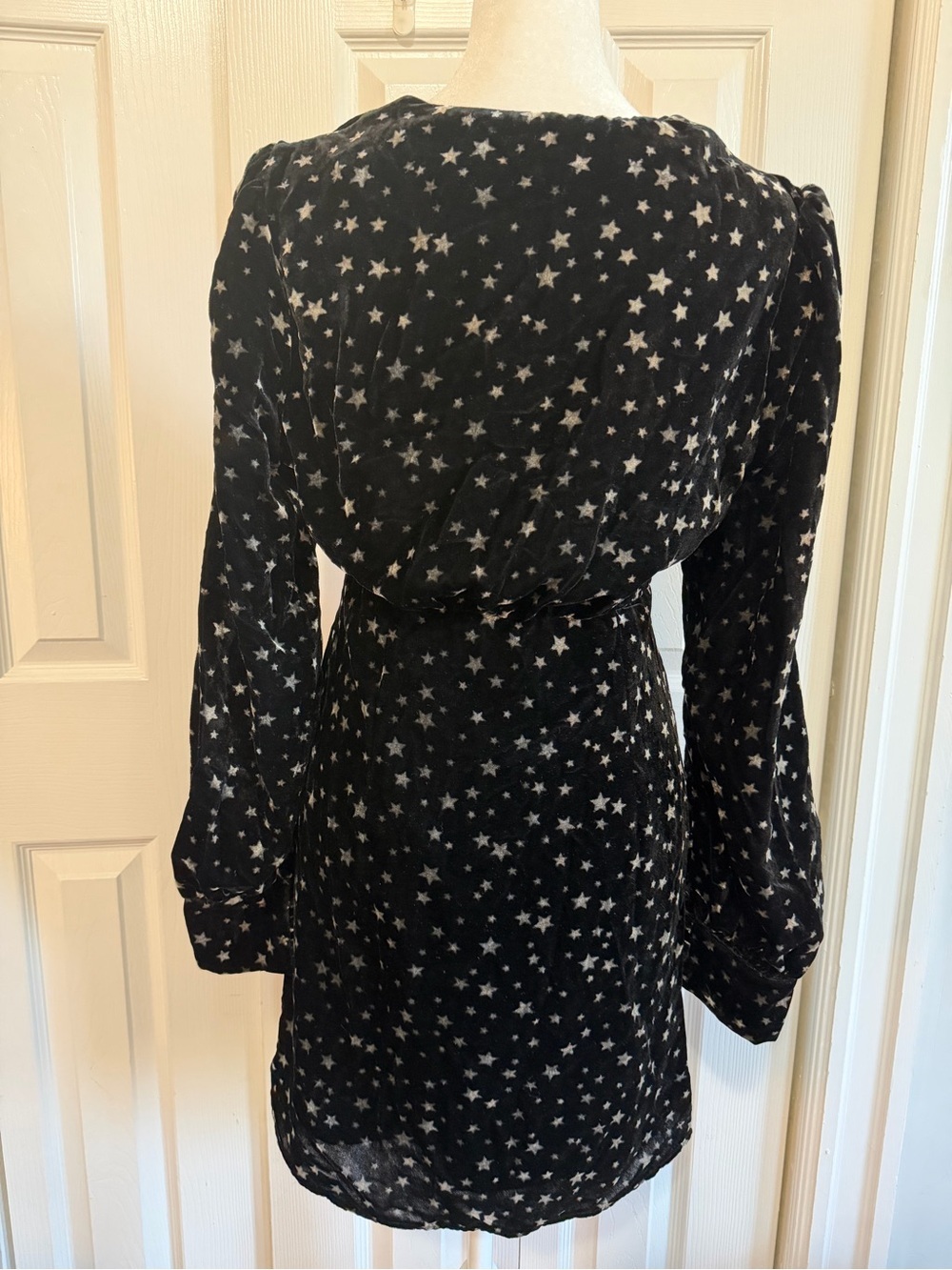 Miu Miu Black Velvet Star Mini Dress Size 38 US XS - Picture 2 of 5